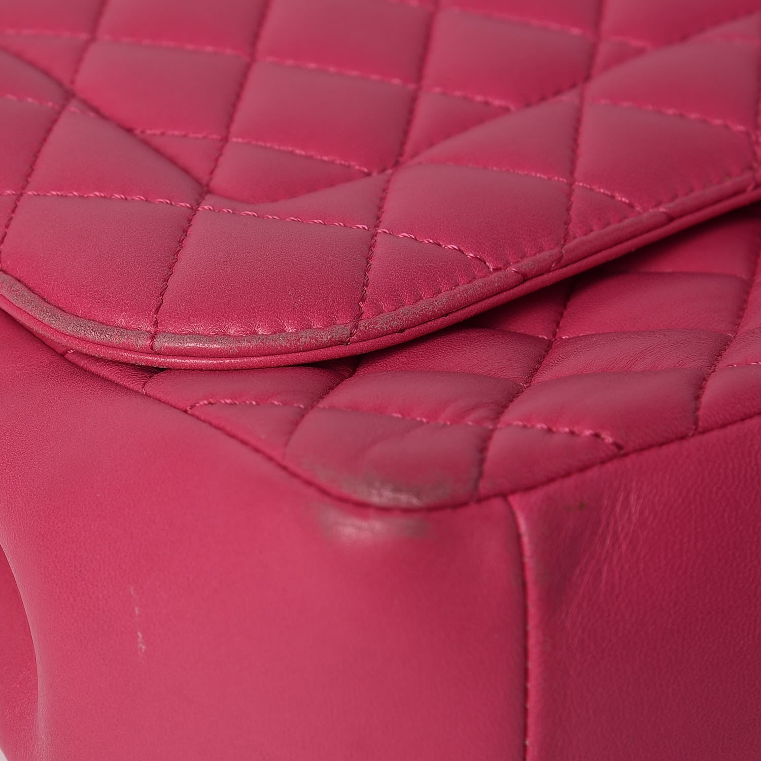 Chanel Lambskin Quilted Jumbo Mademoiselle Chic Flap Fuchsia 25 of 32