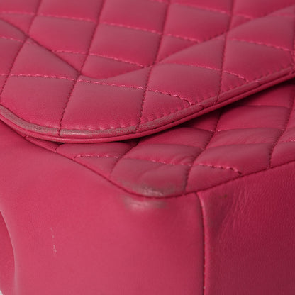 Chanel Lambskin Quilted Jumbo Mademoiselle Chic Flap Fuchsia 25 of 32