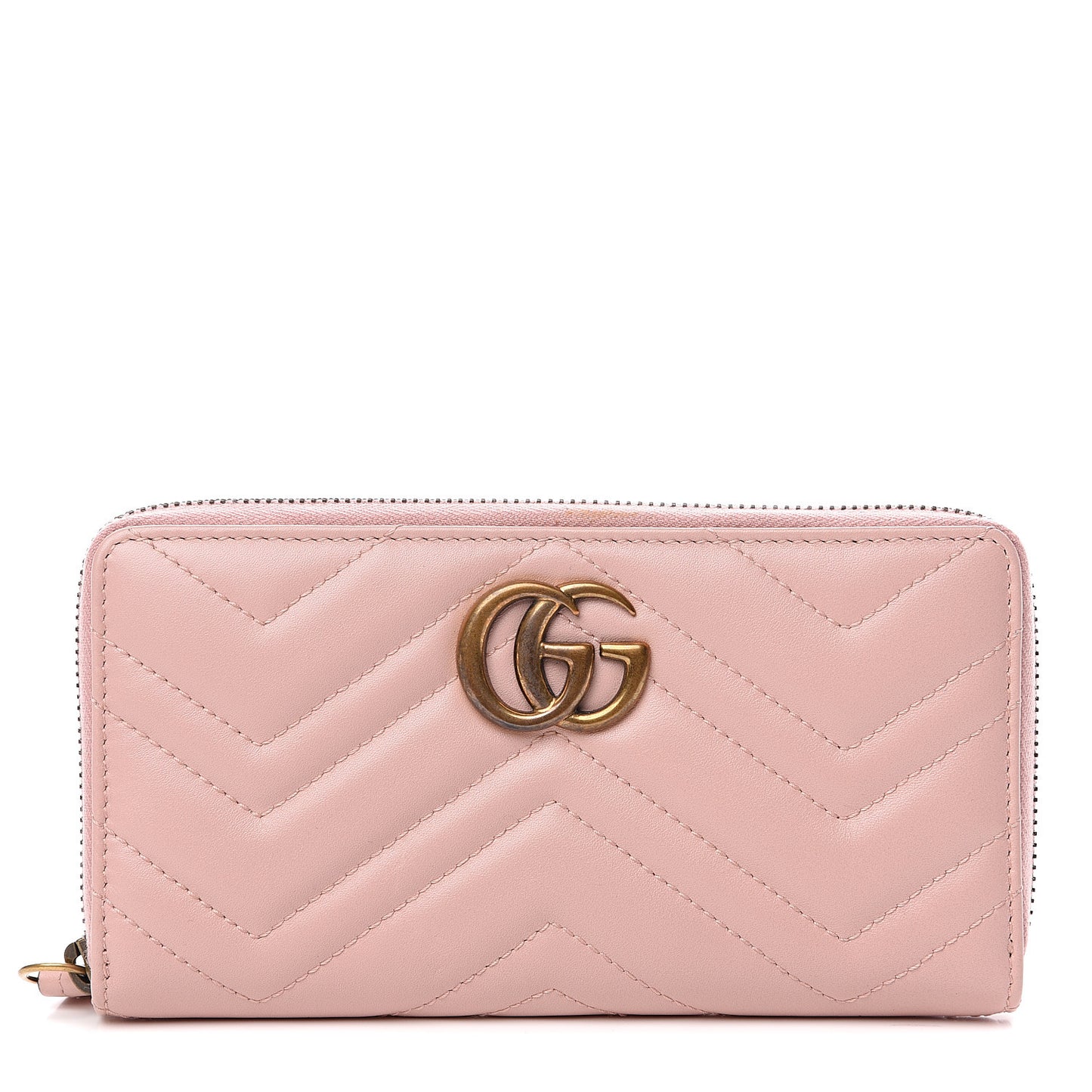Calfskin Matelasse GG Marmont Zip Around Wallet Perfect Pink