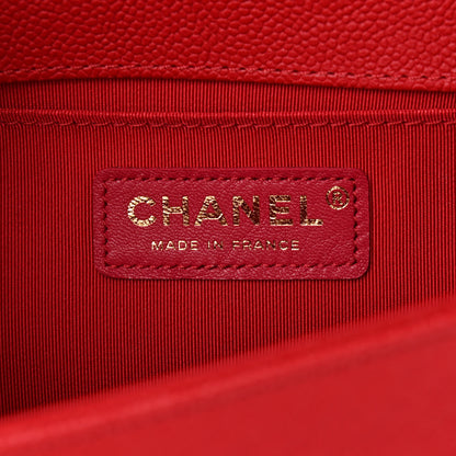 Chanel Caviar Chevron Quilted Medium Boy Flap Red 6 of 11
