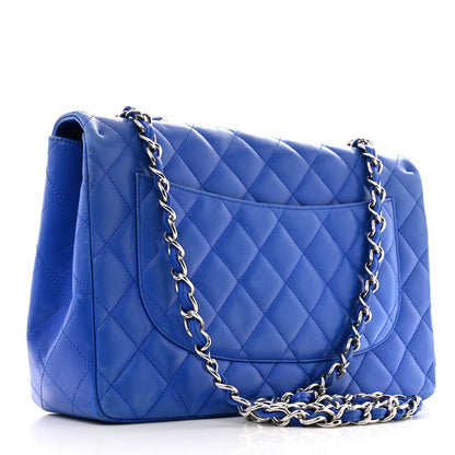Chanel Lambskin Quilted Jumbo Single Flap Blue 3 of 17