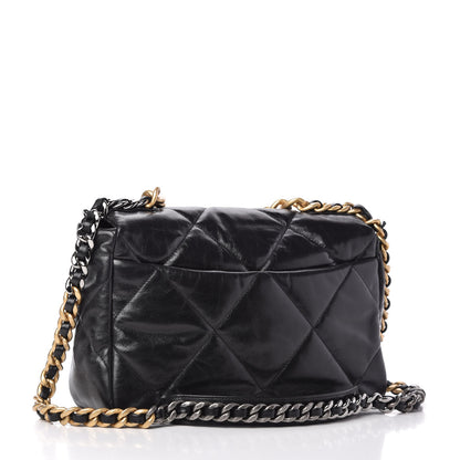 Chanel Goatskin Quilted Large Chanel 19 Flap Black 3 of 10