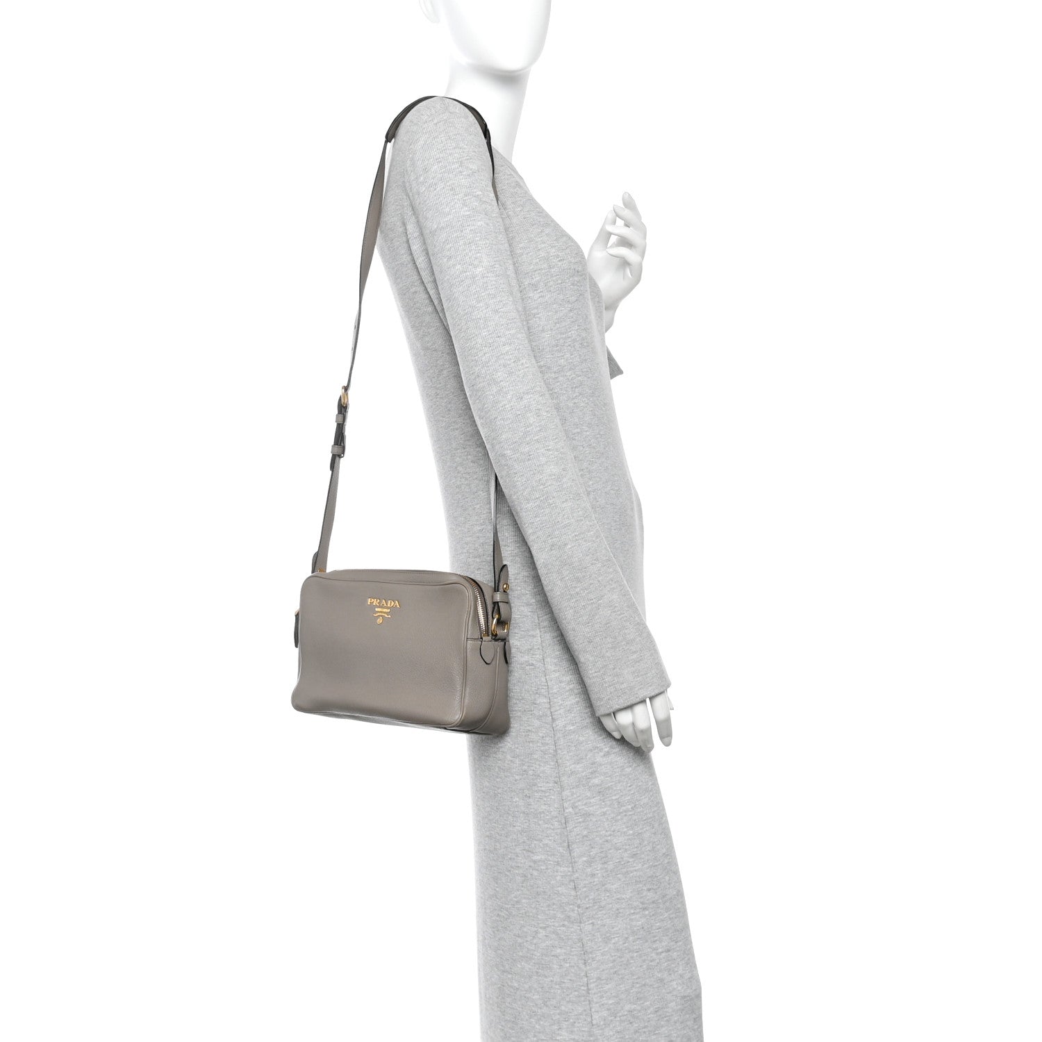 Prada Vitello Phenix Camera Bag Argilla 2 of 10