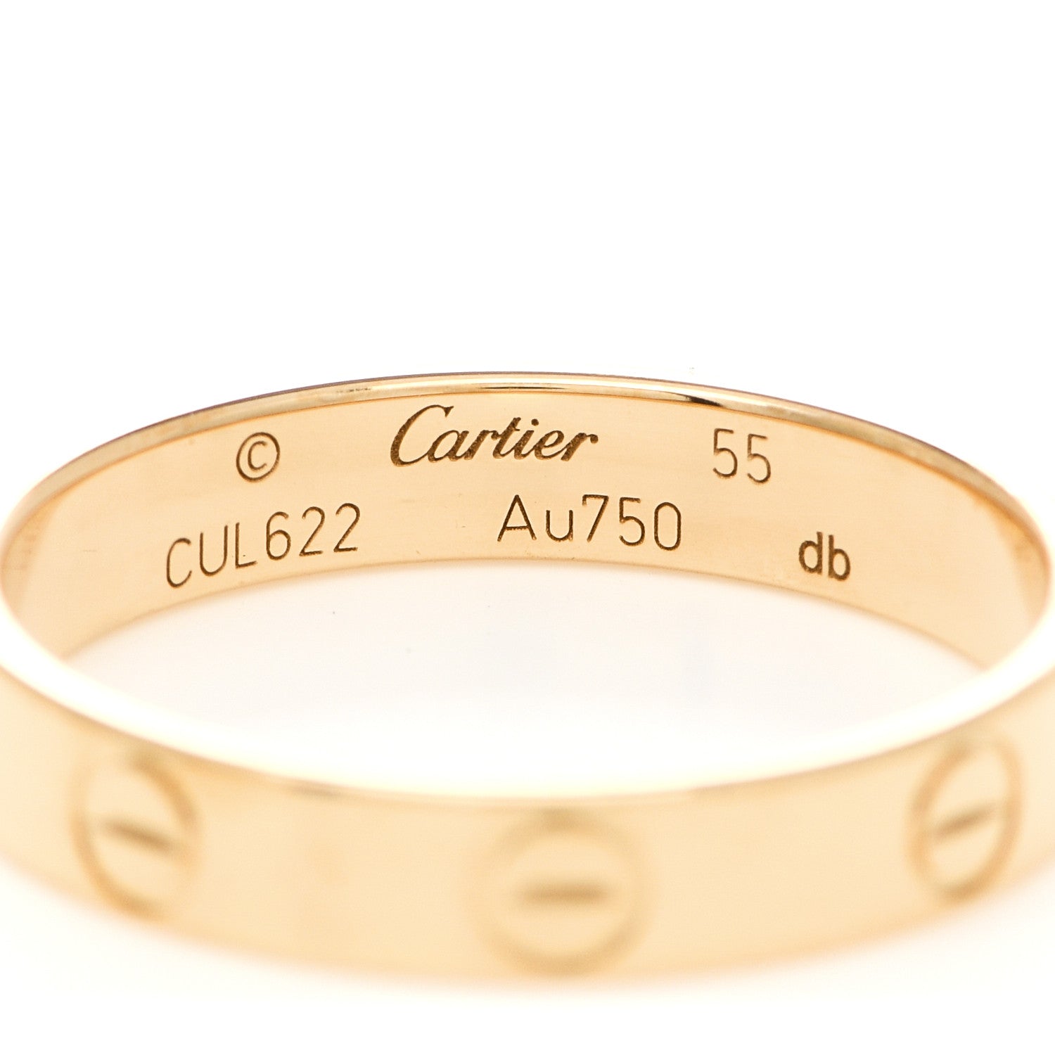 Cartier 18K Yellow Gold 3.5mm LOVE Wedding Band Ring 55 7.25 4 of 4