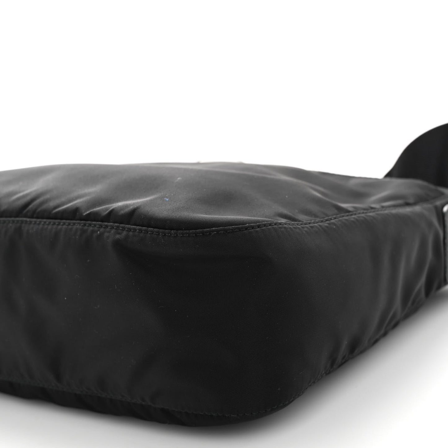 Re-Nylon Vela Saffiano Pocket Double Zip Messenger Bag Black