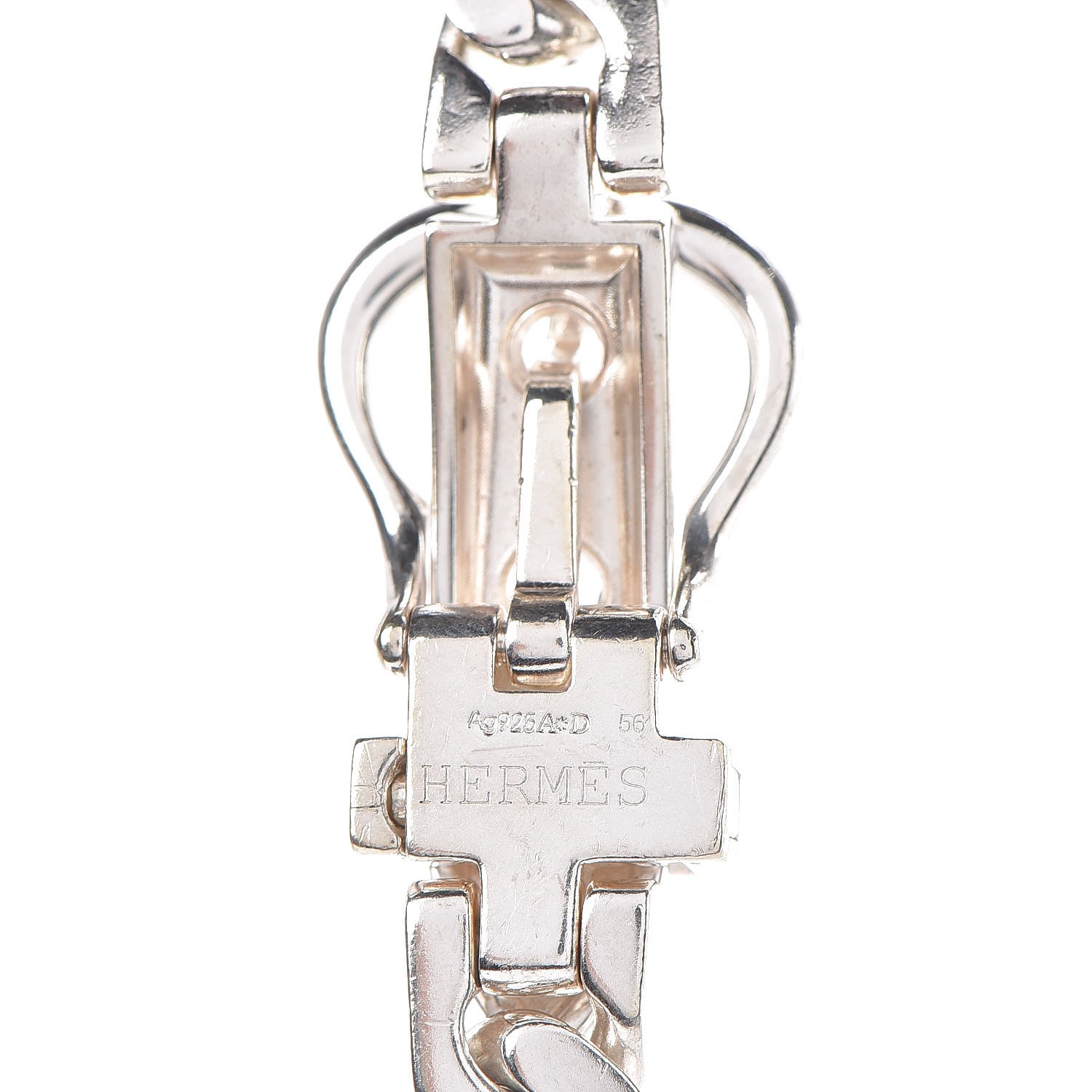 Hermes Sterling Silver Boucle Sellier Link Necklace 4 of 5