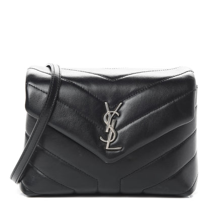 Saint Laurent Calfskin Y Quilted Monogram Toy Loulou Crossbody Bag Black 1 of 14
