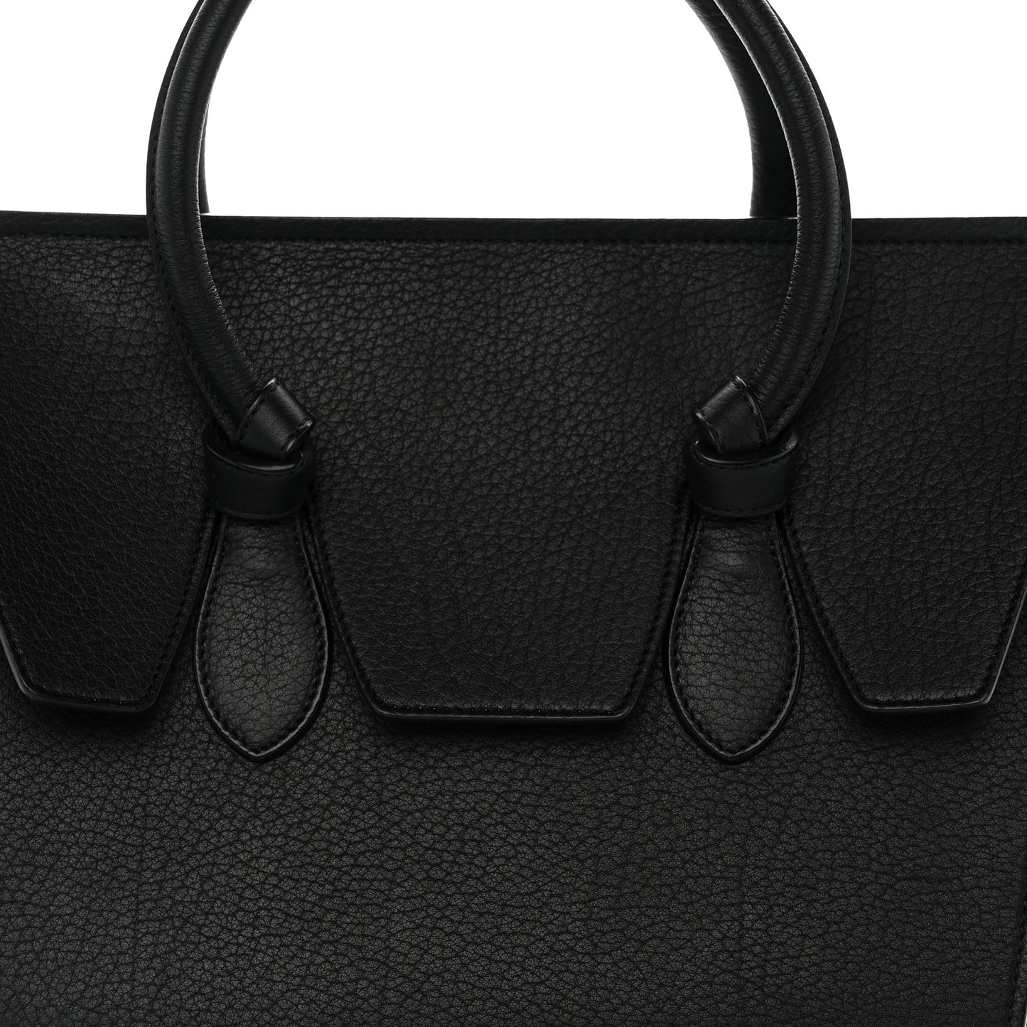 Crisped Calfskin Mini Tie Knot Tote Black