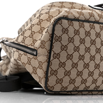 Gucci Monogram Dollar Calfskin O Drawstring Backpack Beige Ebony Testa di Moro Dark Chocolate 9 of 11