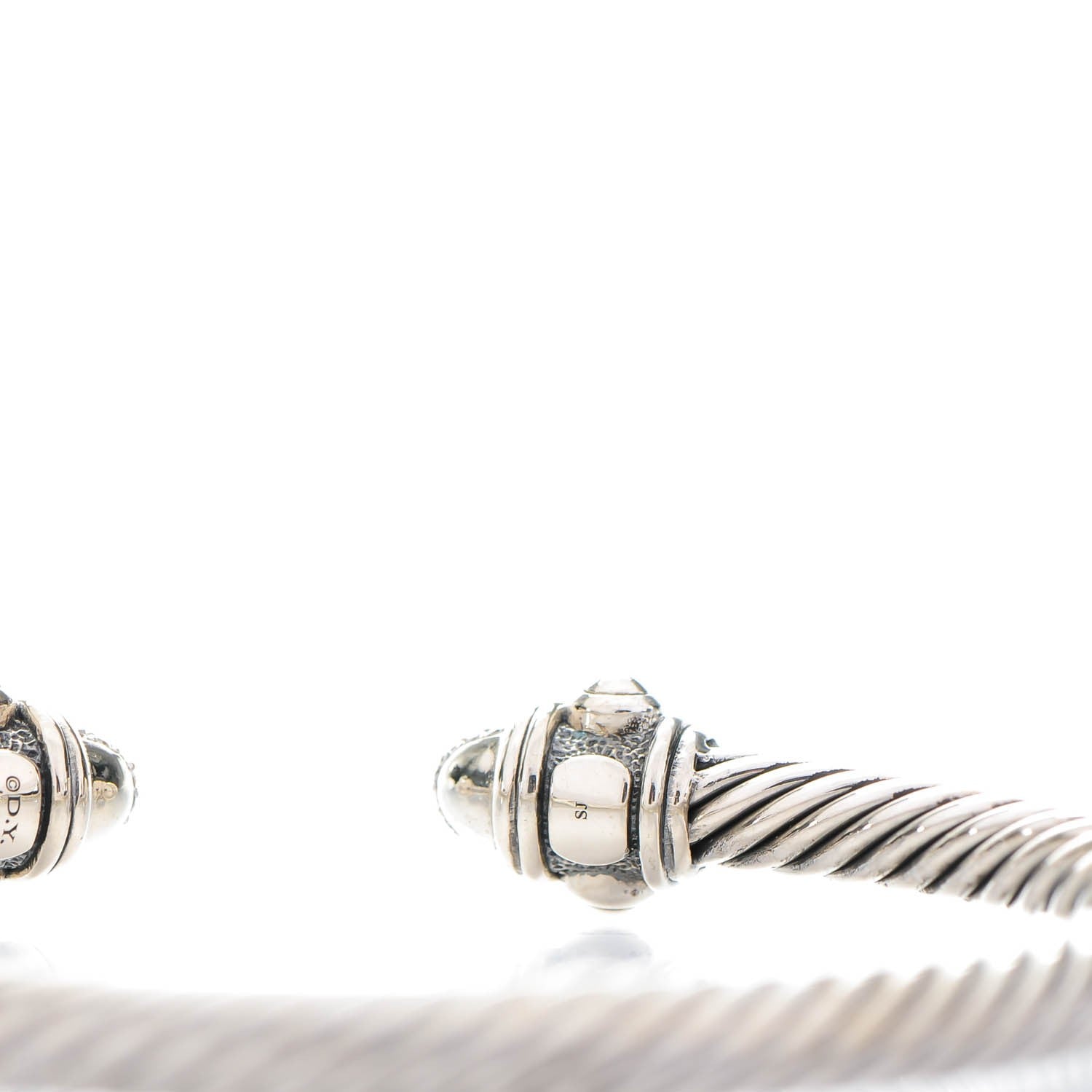 David Yurman Sterling Silver Diamond 5mm Cable Renaissance Bracelet 5 of 6