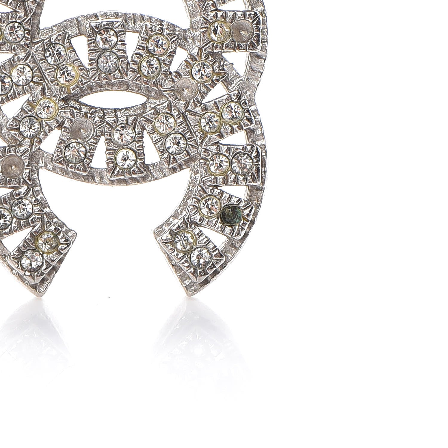 Chanel Crystal Timeless CC Necklace Silver 7 of 9