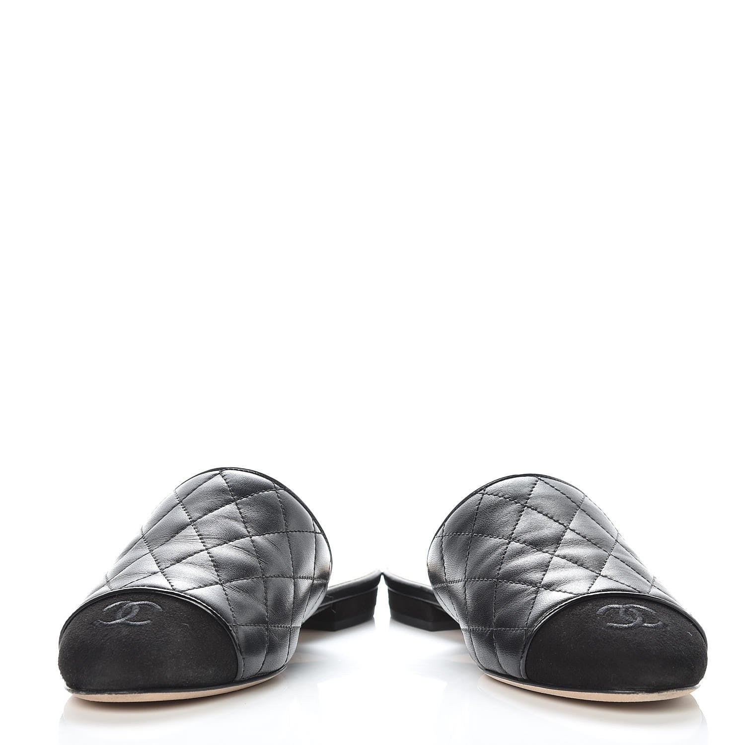 Chanel Lambskin Kid Suede Quilted Mules 36 Black 5 of 16