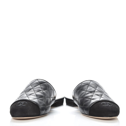 Chanel Lambskin Kid Suede Quilted Mules 36 Black 5 of 16
