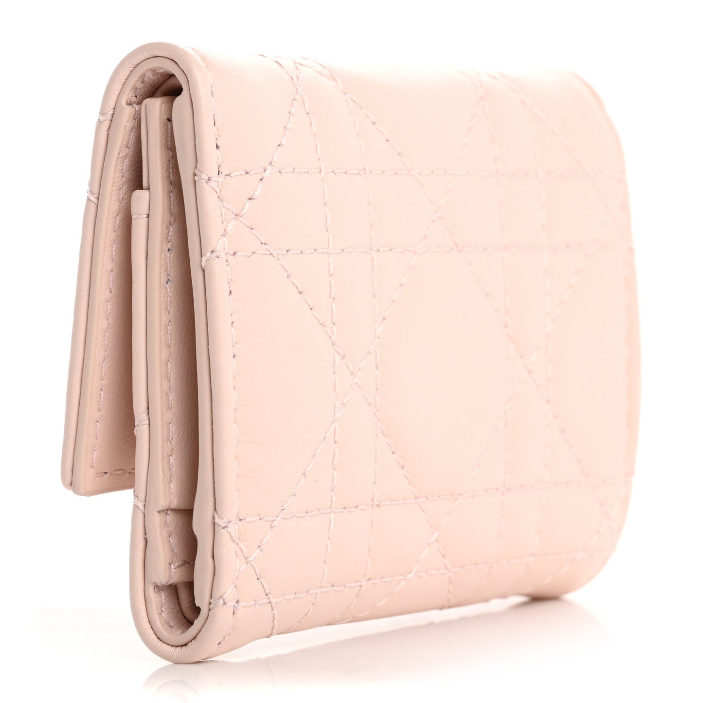 Lambskin Cannage My Dior Glycine Wallet Rose Poudre