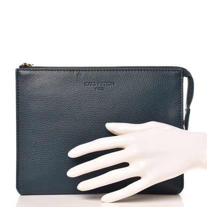 Louis Vuitton Cuir Element Boheme Pouch Cyan 2 of 2
