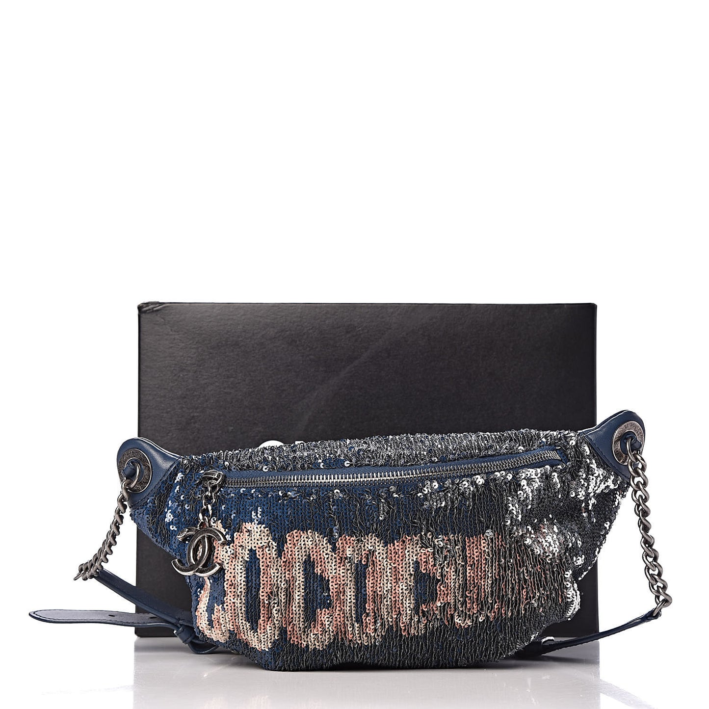 Sequin Coco Cuba Waist Bag Fanny Pack Blue Pink