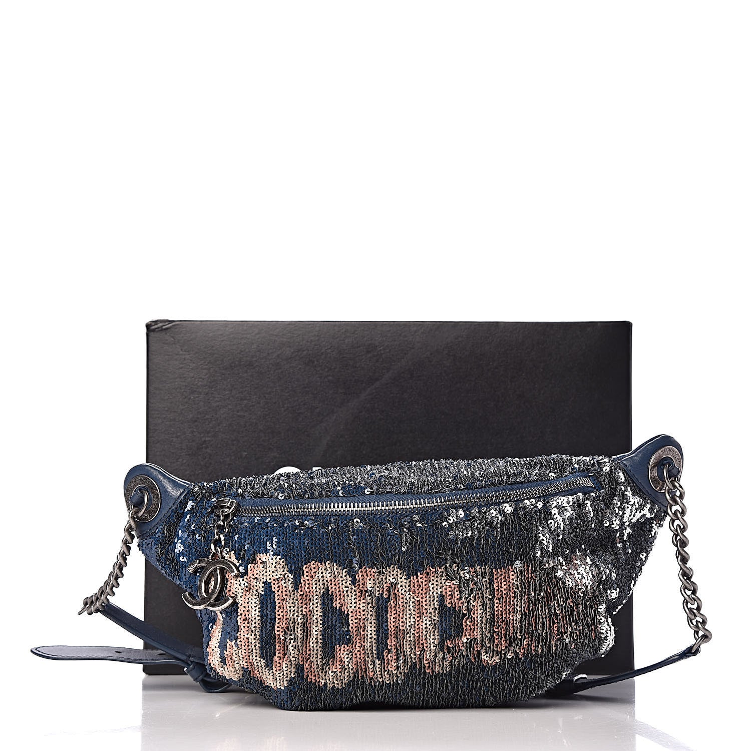 Chanel Sequin Coco Cuba Waist Bag Fanny Pack Blue Pink 12 of 12