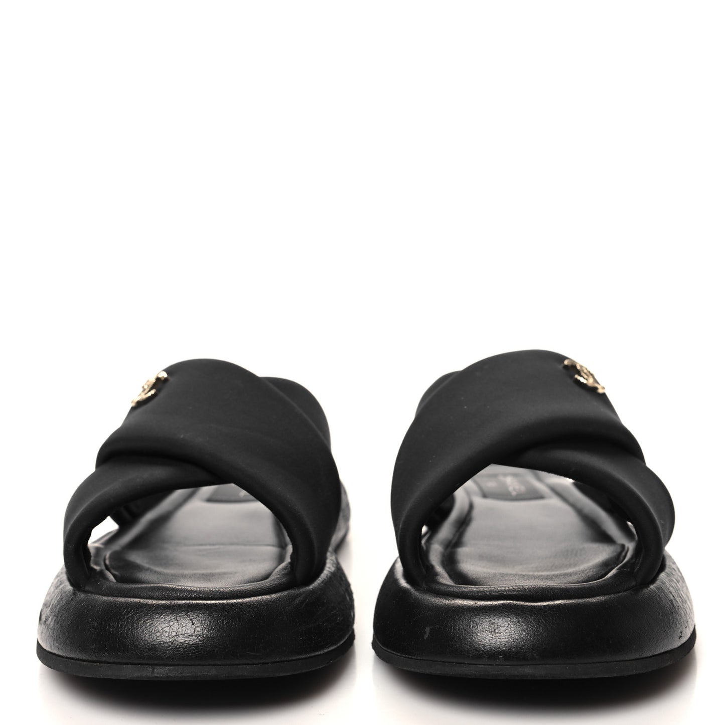 Fabric CC Mules Sandals 38 Black