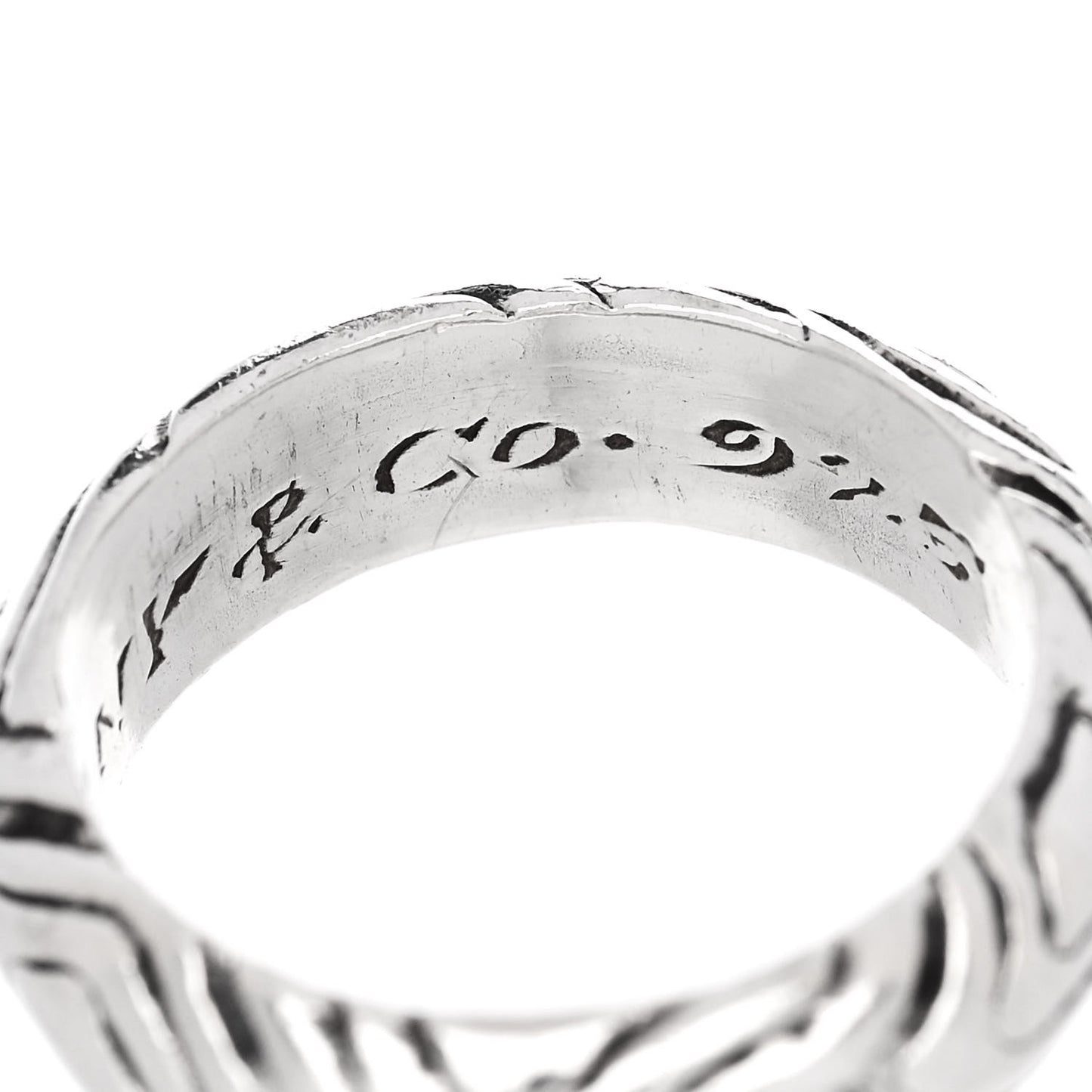 Sterling Silver Wood Grain Band Ring 47 4.25