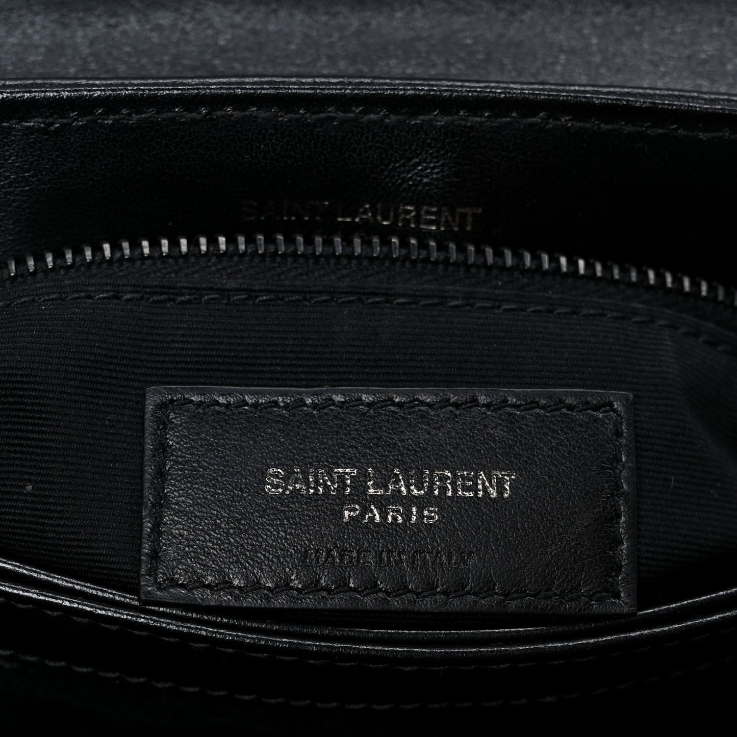 Calfskin Y Quilted Monogram Monochrome Toy Loulou Crossbody Bag Black
