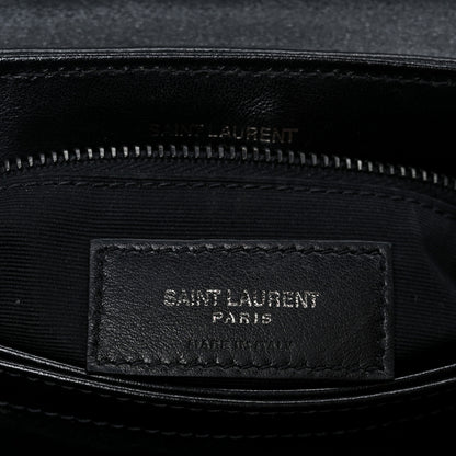 Saint Laurent Calfskin Y Quilted Monogram Monochrome Toy Loulou Crossbody Bag Black 6 of 10