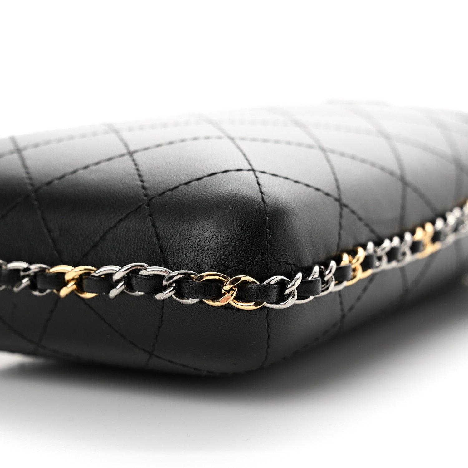 Chanel Lambskin Quilted Chain Around Phone Holder Black 10 of 10