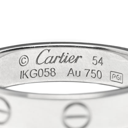 Cartier 18K White Gold Diamond 4mm LOVE Wedding Band Ring 54 7 3 of 3