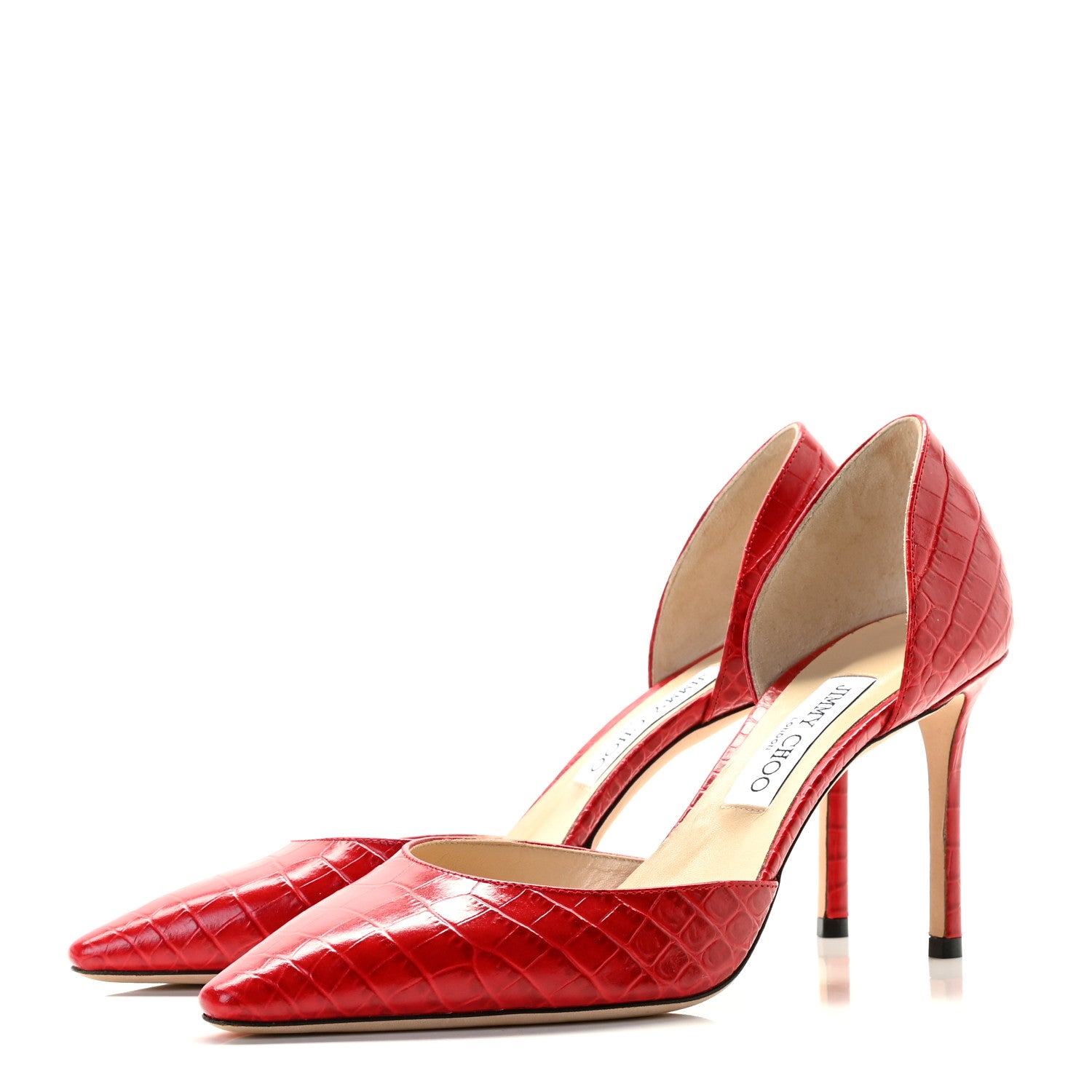 Jimmy Choo Calfskin Crocodile Embossed Pumps 40 2 of 8