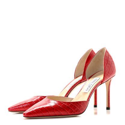 Jimmy Choo Calfskin Crocodile Embossed Pumps 40 2 of 8