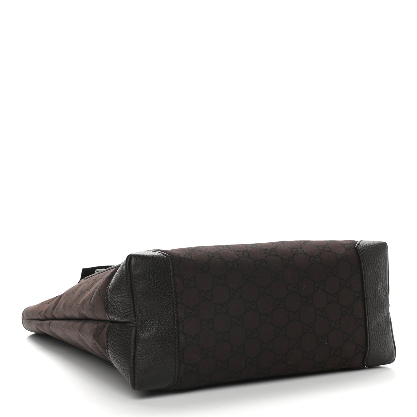 Nylon Calfskin Monogram Tall Tote Brown