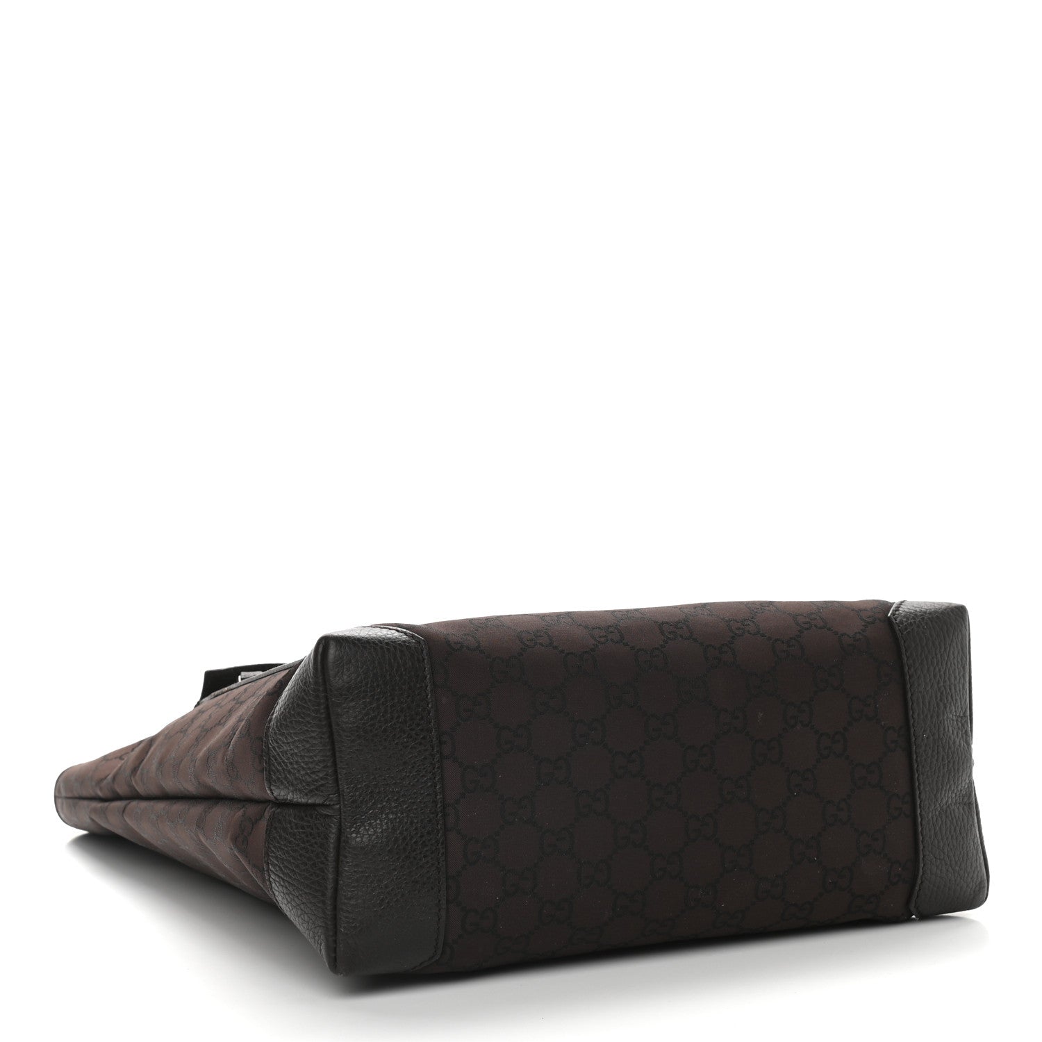 Gucci Nylon Calfskin Monogram Tall Tote Brown 4 of 9