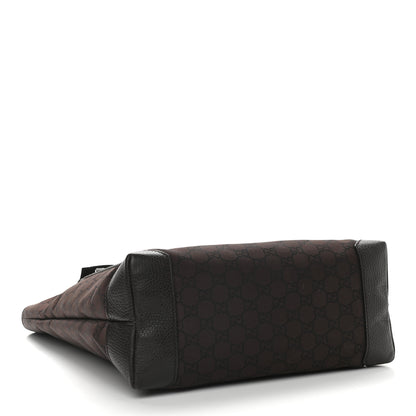 Gucci Nylon Calfskin Monogram Tall Tote Brown 4 of 9