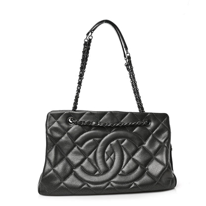 Chanel Metallic Caviar Quilted Timeless CC Shopping Tote Dark Grey 1 of 8