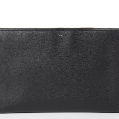 Chloe Calfskin Alphabet Flat Pouch Clutch Black 6 of 6