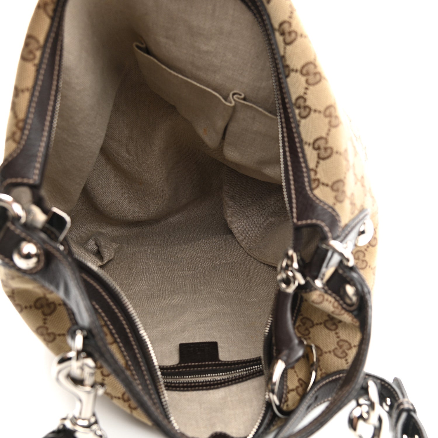 Gucci Monogram Large Icon Bit Hobo Dark Brown 5 of 15