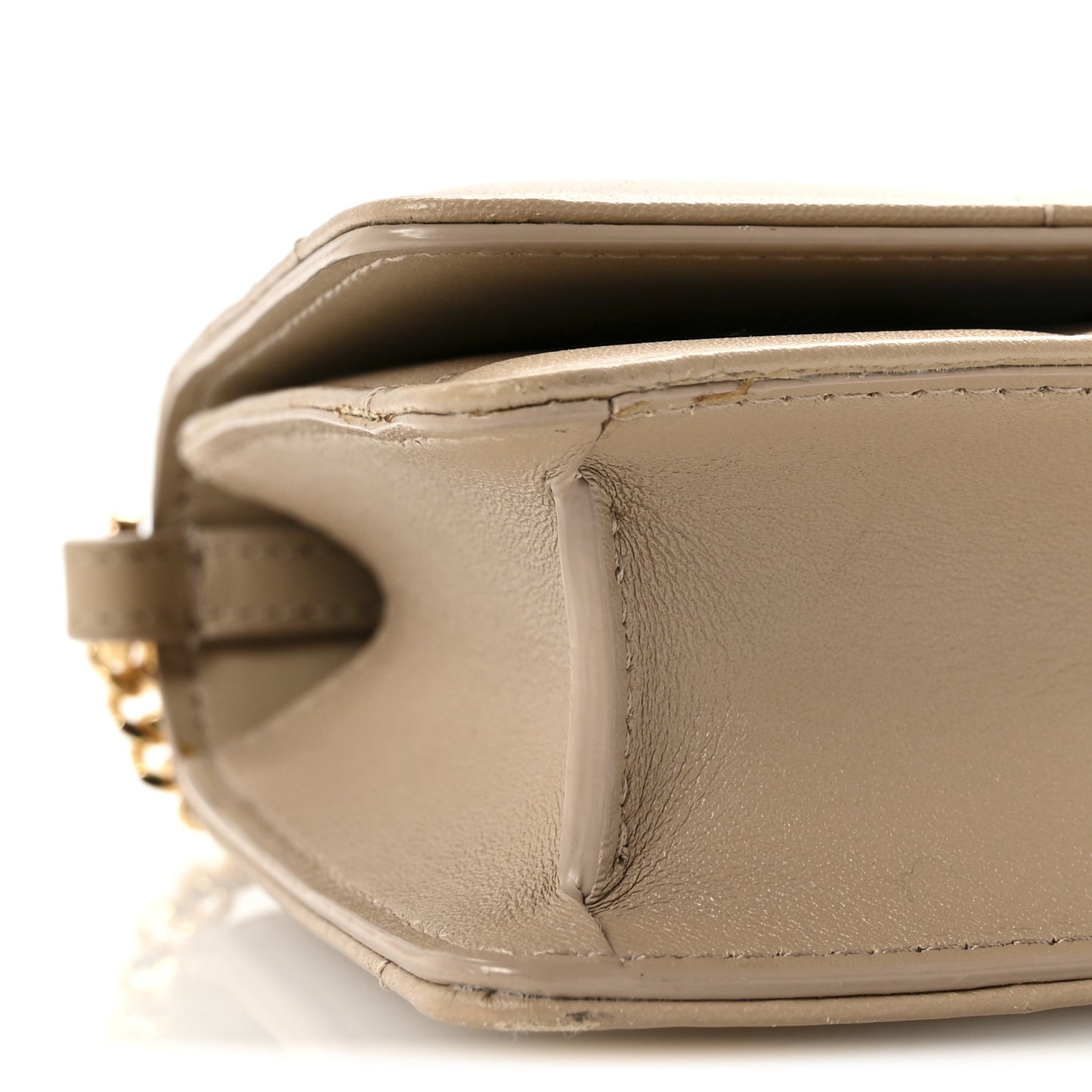 Lambskin Quilted Lola Clutch On Chain Beige