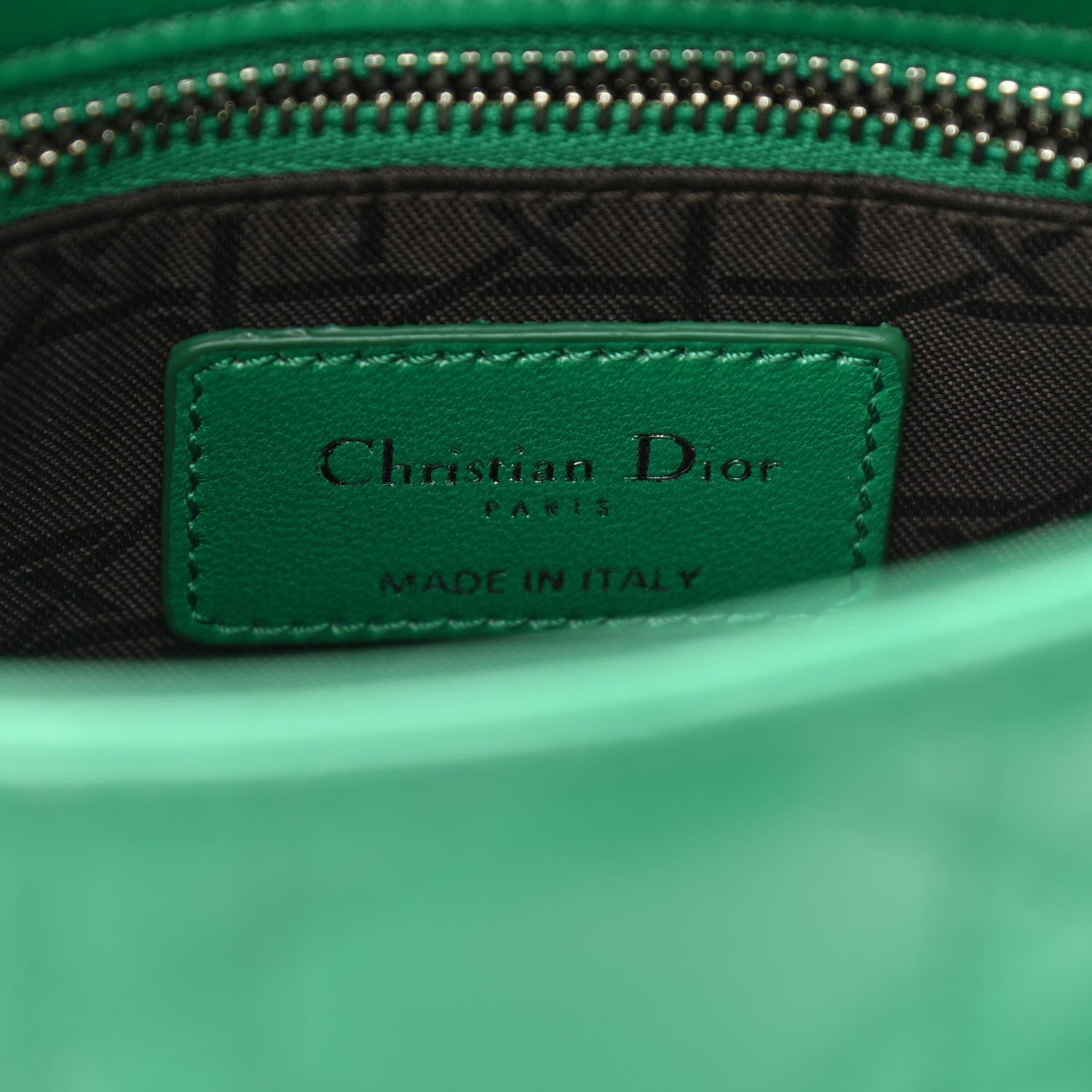 Christian Dior Lambskin Cannage Mini Lady Dior Green 6 of 12