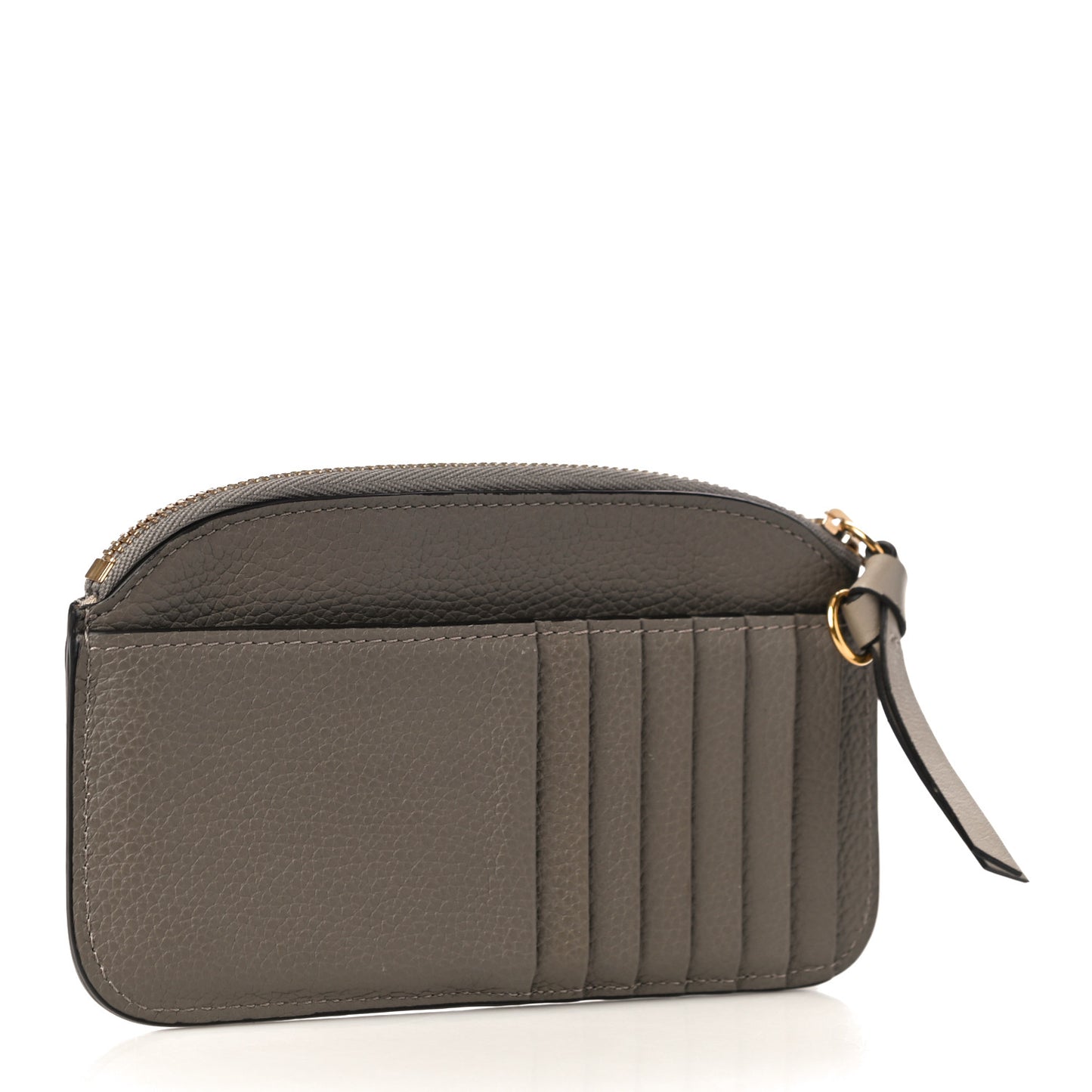 Grained Calfskin Purse Wallet Motty Grey