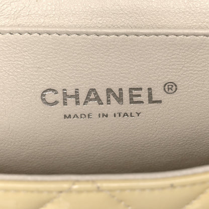 Chanel Patent Quilted Clutch With Chain Flap Beige 6 of 11
