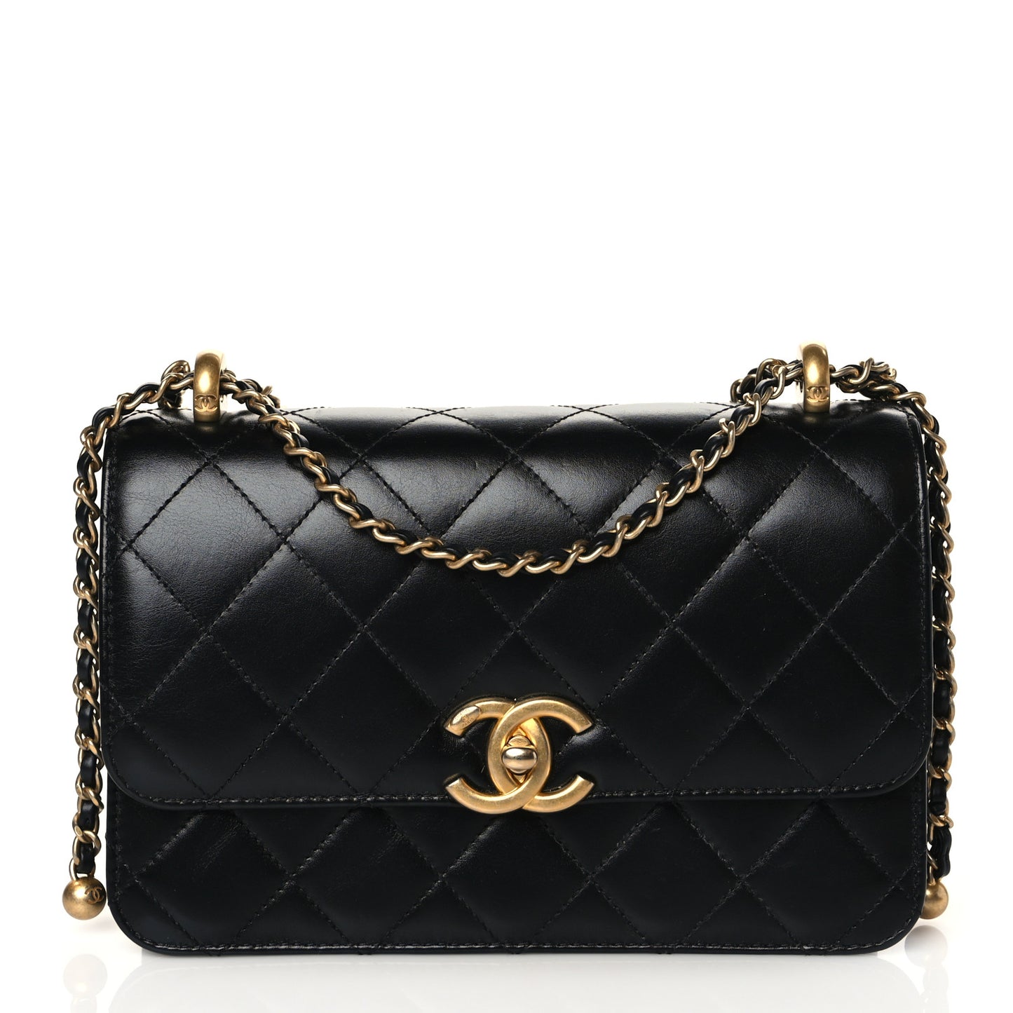Calfskin Quilted Perfect Fit Flap Black