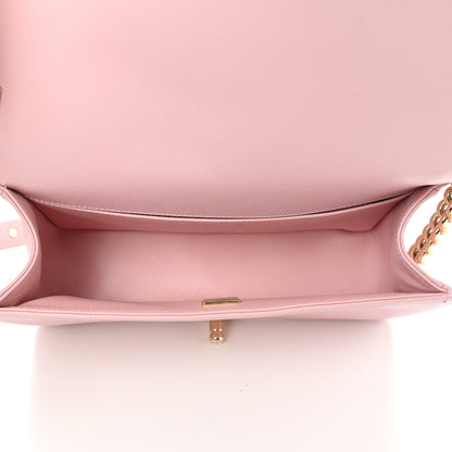 Chanel Caviar Chevron Quilted Medium Boy Flap Light Pink 4 of 7