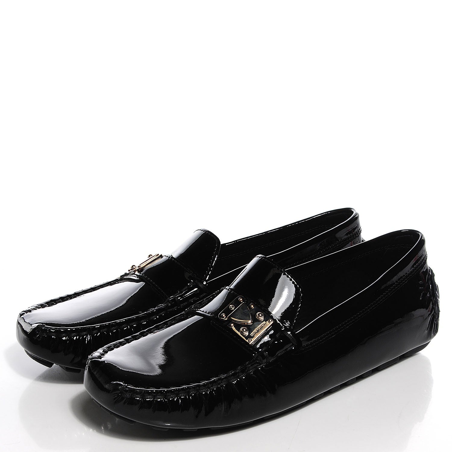 Louis Vuitton Patent Lombok Mocassin Loafers 37 Black 3 of 7