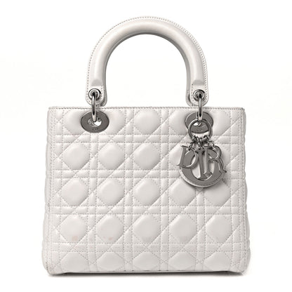 Christian Dior Lambskin Cannage Medium Lady Dior White 2 of 21