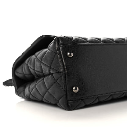 Chanel Caviar Lizard Quilted Small Coco Handle Flap Black 10 of 13