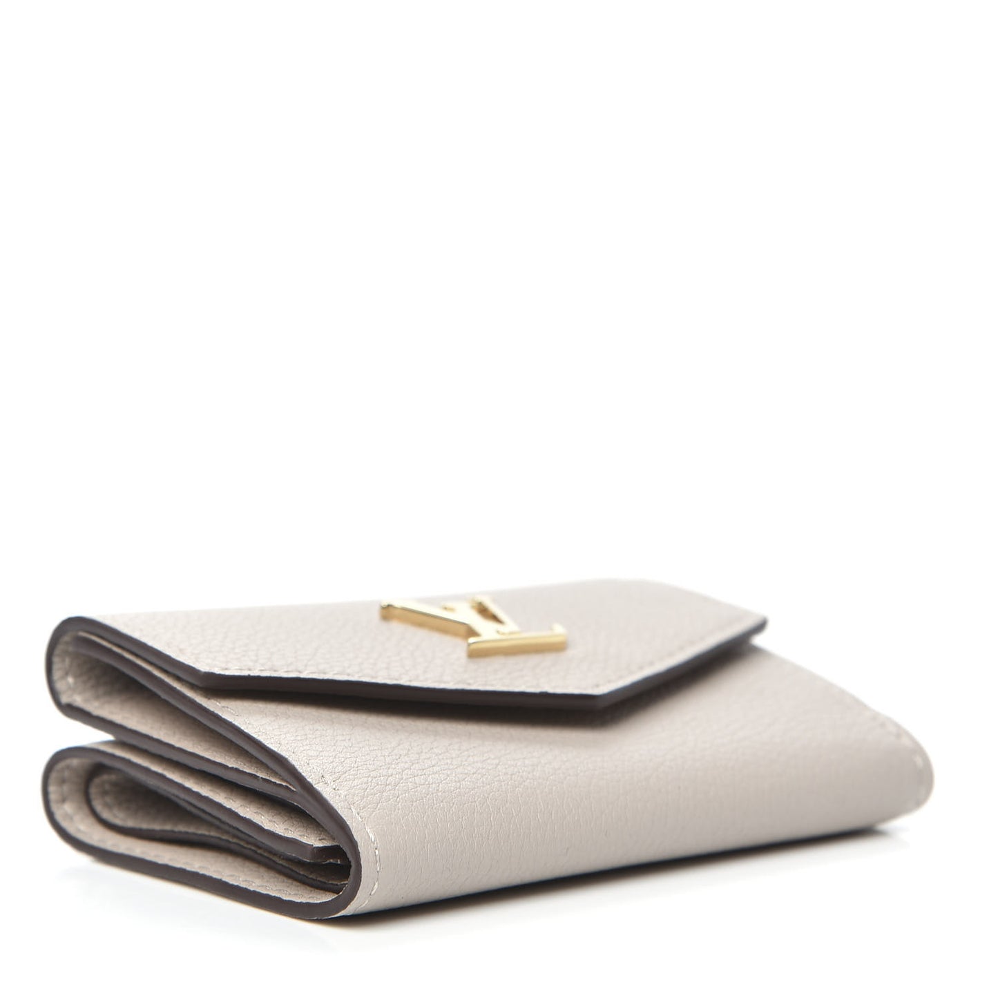 Calfskin Lockmini Wallet Greige