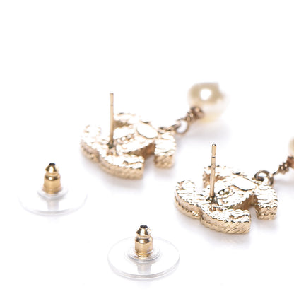 Chanel Pearl CC Drop Earrings Gold 4 of 5