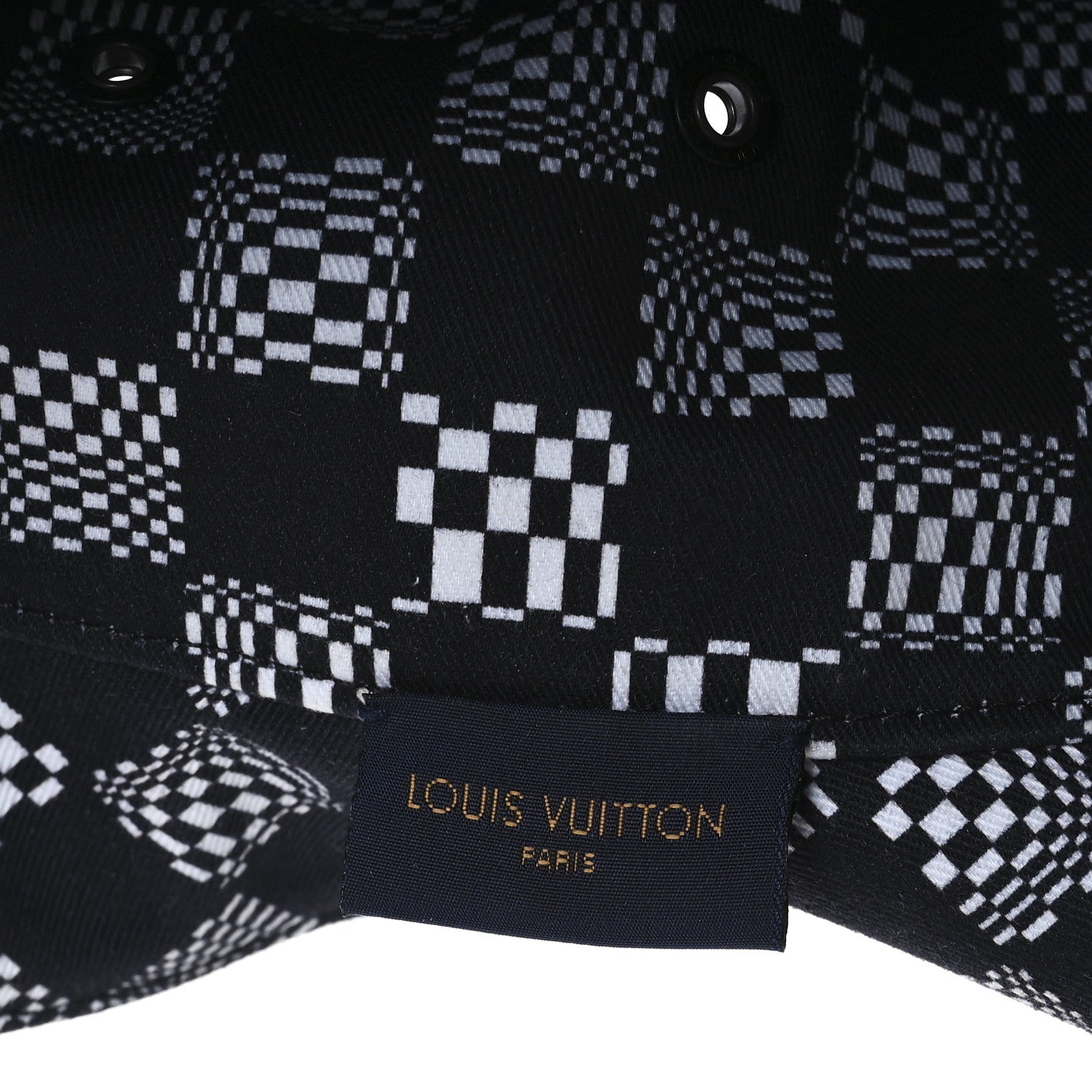 Louis Vuitton Cotton Damier Distorted Reversible Bucket Hat Black 14 of 15