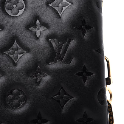 Louis Vuitton Lambskin Embossed Monogram Coussin PM Black 11 of 12