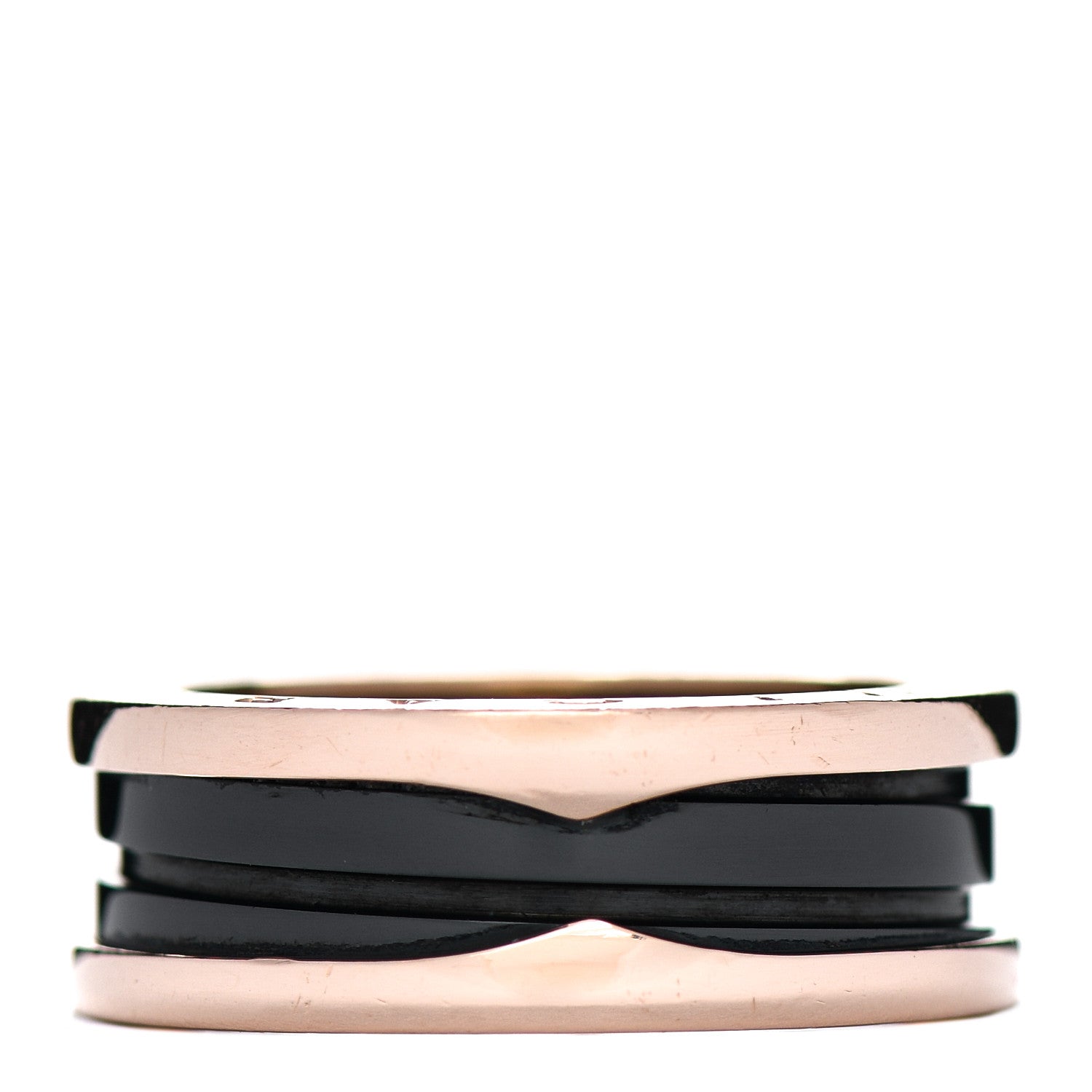 Bulgari 18K Rose Gold Black Ceramic B.Zero1 Two-Band Ring 59 8.75 3 of 5