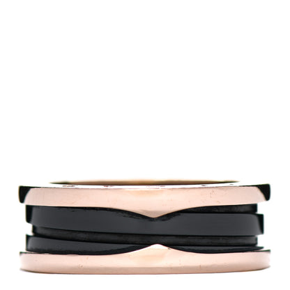 Bulgari 18K Rose Gold Black Ceramic B.Zero1 Two-Band Ring 59 8.75 3 of 5